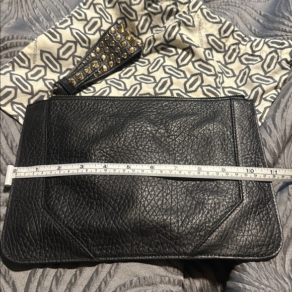 Rebecca Minkoff Black and Gold Studded Clutch box 4 - Picture 12 of 16